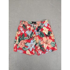 Abercrombie & Fitch Shorts Mens 34‎ Red 7 Inch Inseam Stretch Swim Trunks Floral